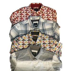LOT x4 PrAna‎ Men’s Short Sleeve Button